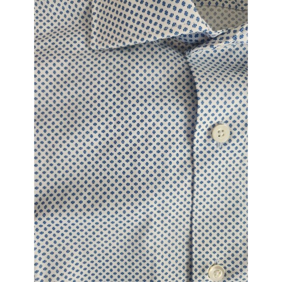 NEW-Bonobos Jetsetter Stretch Dress Shirt Tailored Fit-Blue Geo-Sz 15 1/2-32 - Picture 3 of 11